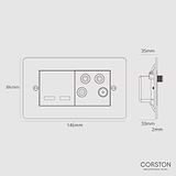 USB A+C + TV Aerial Socket - Polished Nickel Black