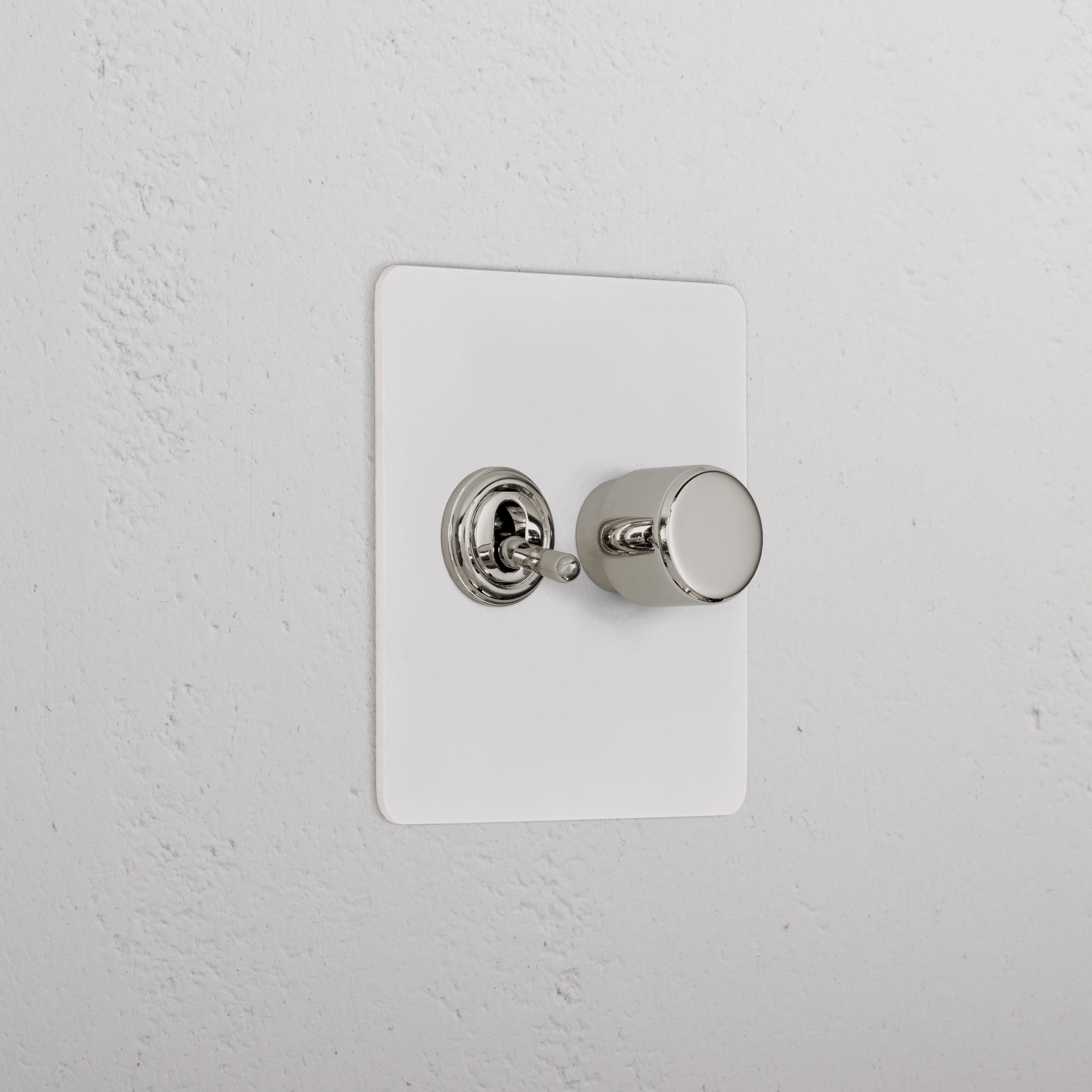 2G Mixed Slimline Switch 1T1D _ Paintable Polished Nickel