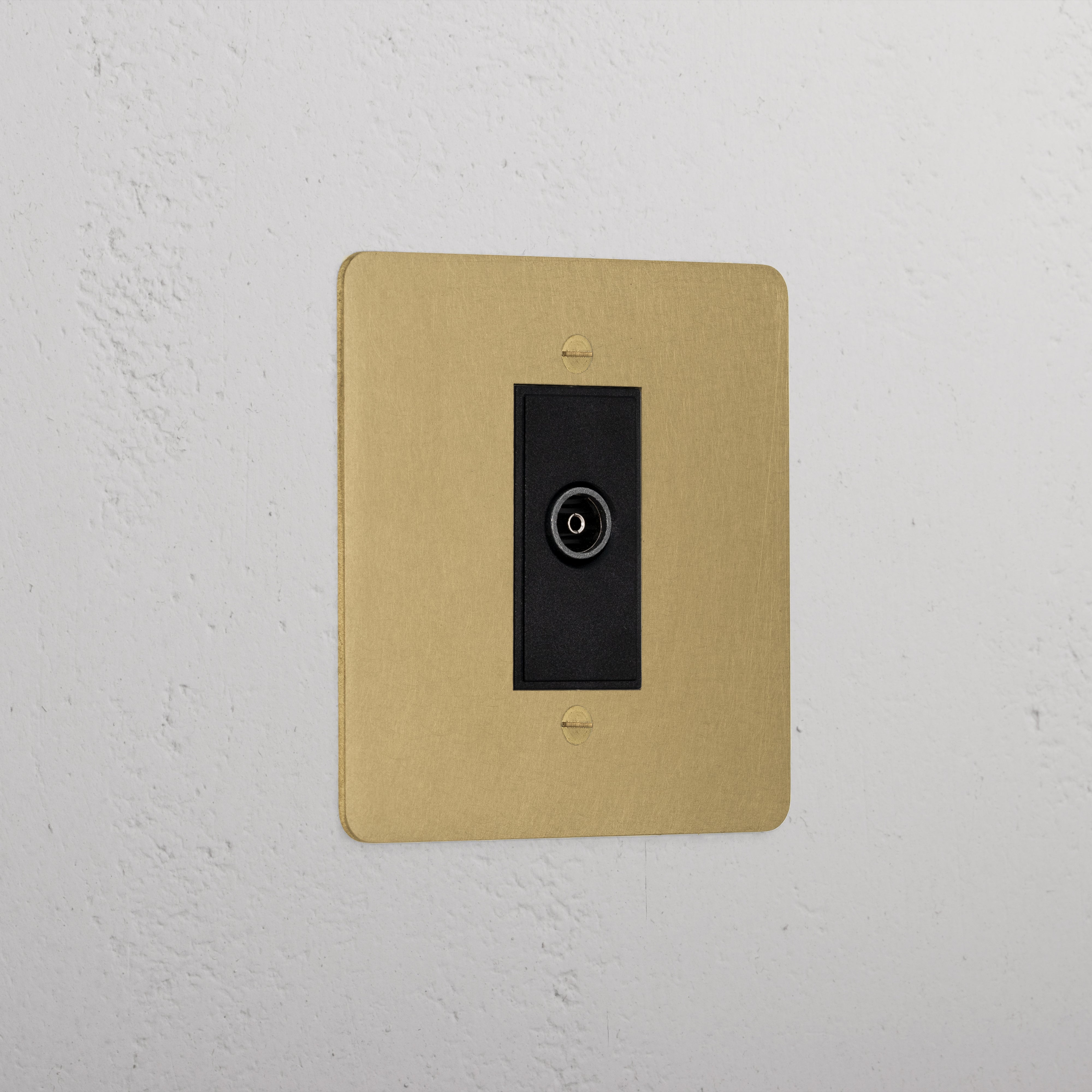 Premium Antique Brass Tv Outlet Socket Black