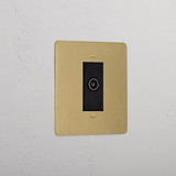 Premium Antique Brass Tv Outlet Socket Black
