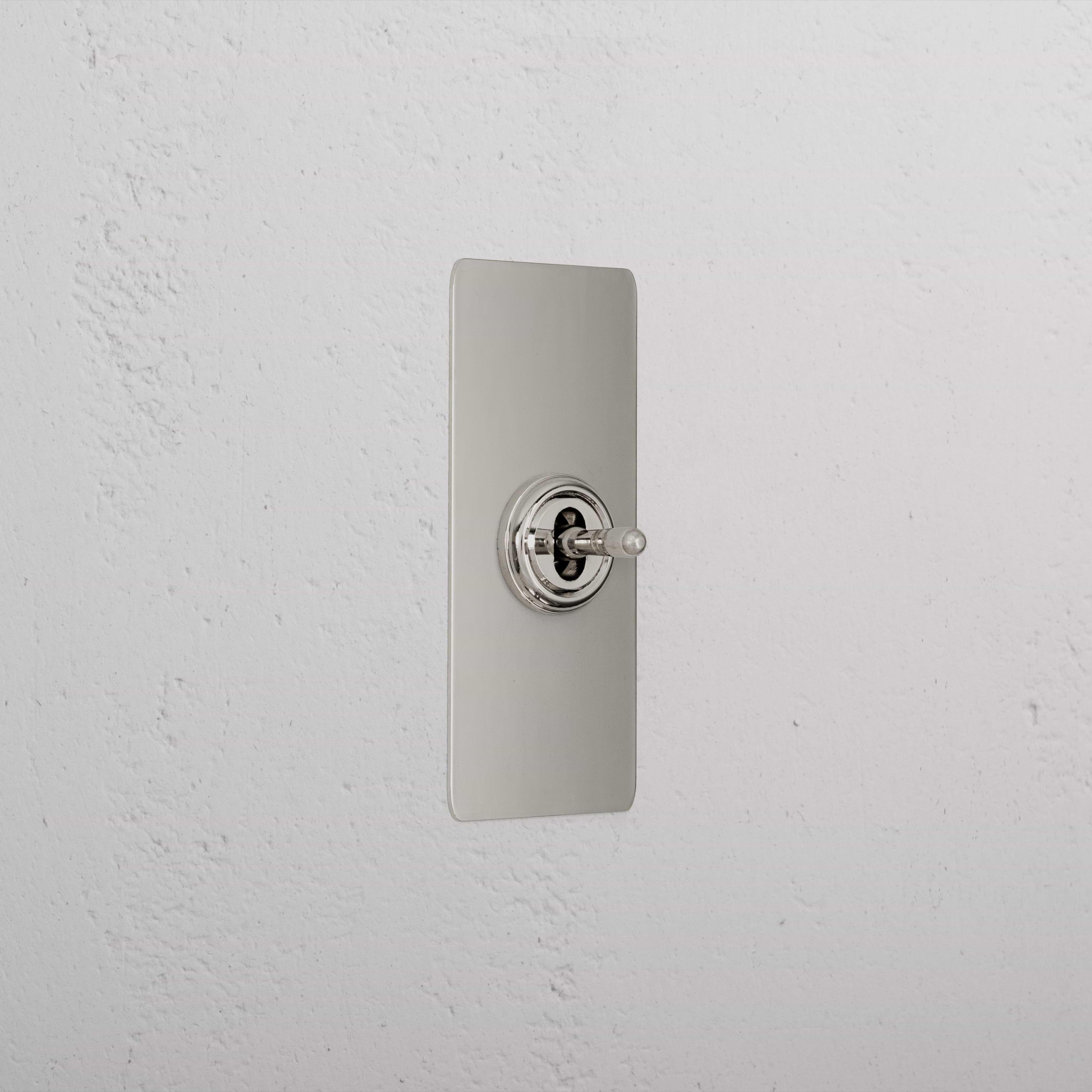 1G Architrave Centre Retractive Toggle Switch - Polished Nickel
