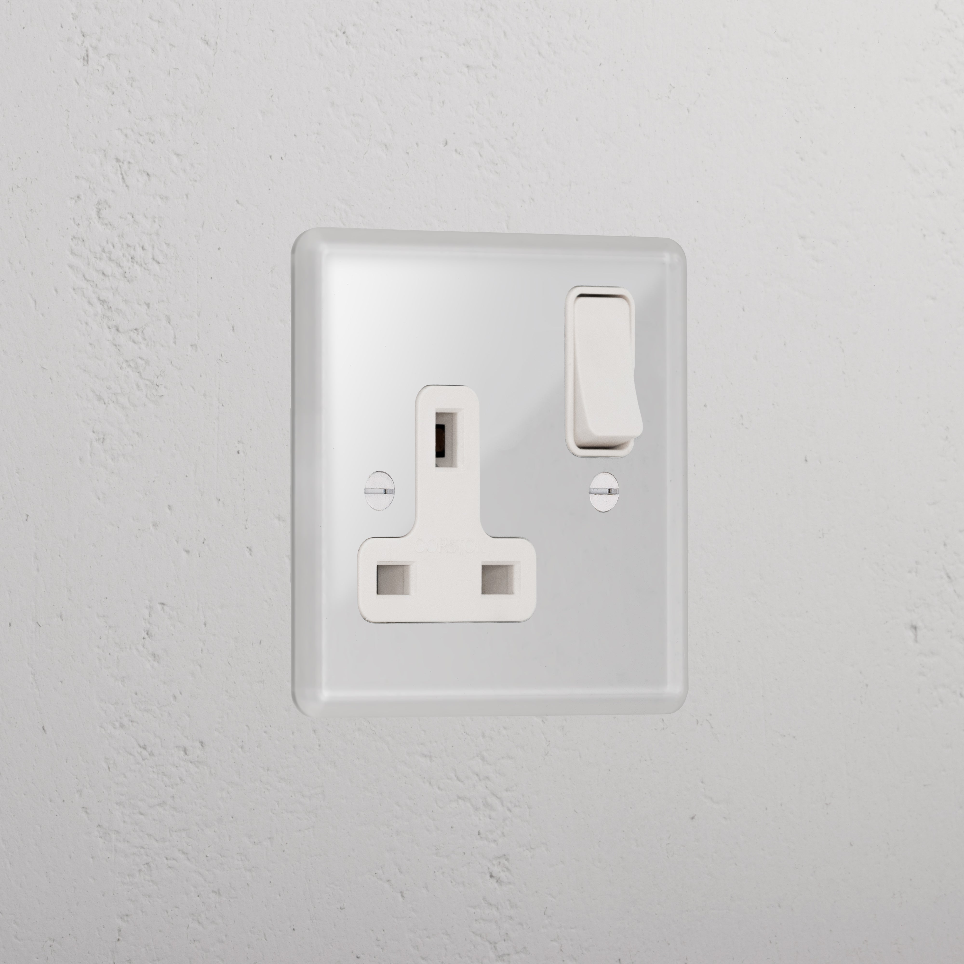 Clear Single Elegant Socket Uk White