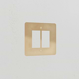 2G Rocker Switch Plate - Antique Brass