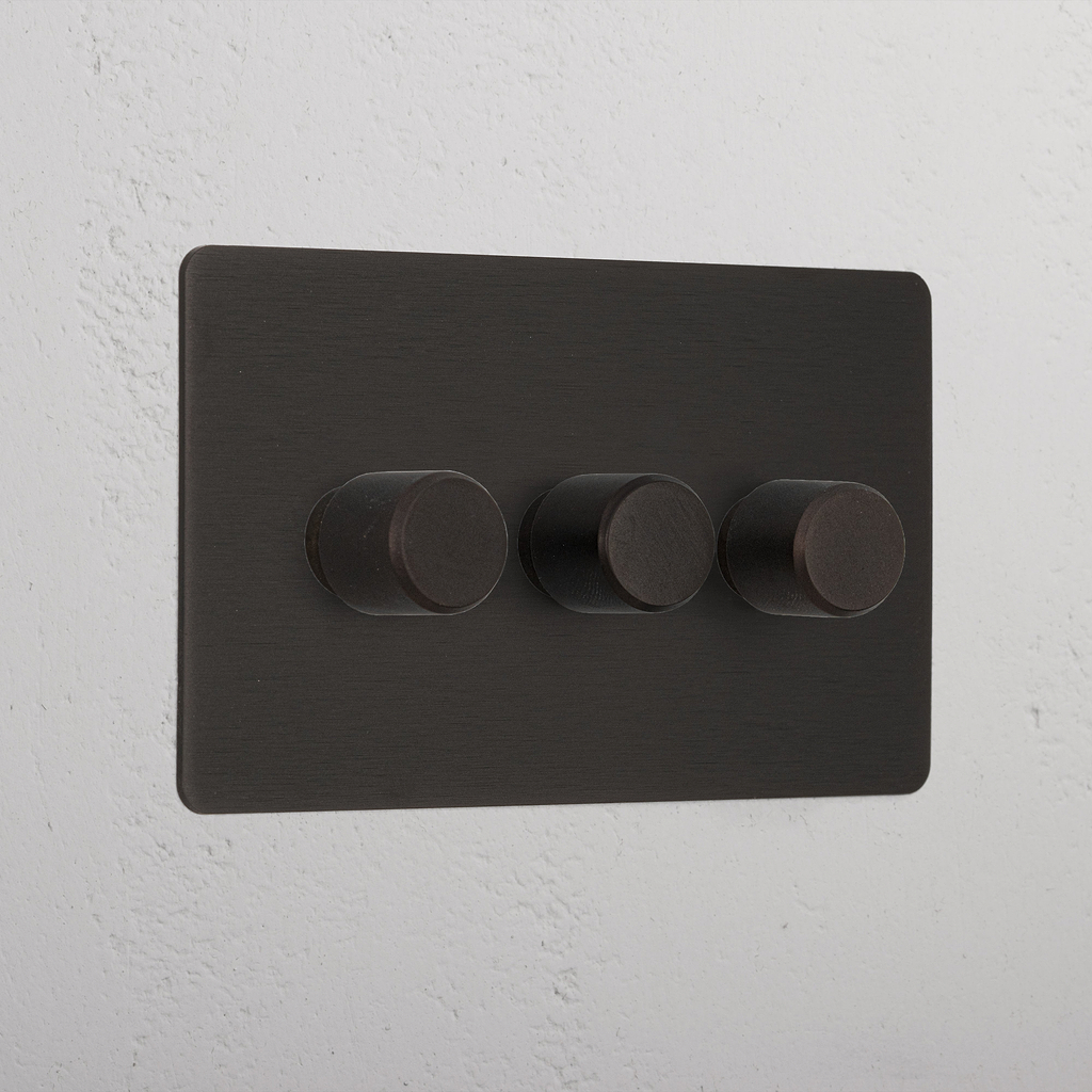 Bronze 3 Gang 2 Way Elegant Dimmer Switch