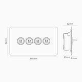 4G Two Way Toggle Switch - Paintable Polished Nickel