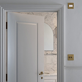 Antique brass white fan isolator switch with elegant design, suitable for bathrooms and other interior spaces.