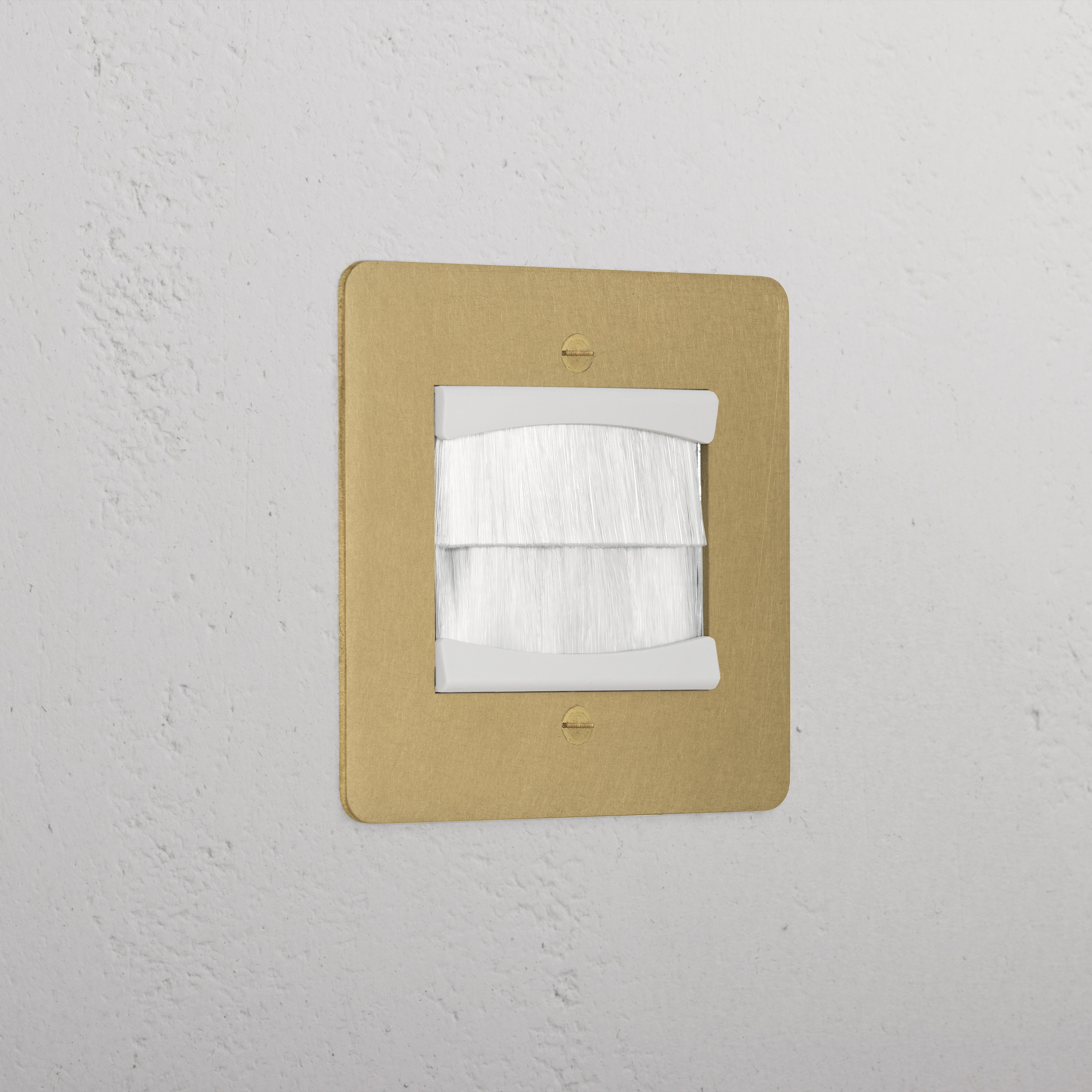Premium Antique Brass Single Brush Plate White