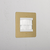Premium Antique Brass Single Brush Plate White