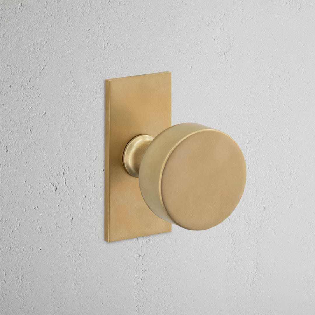 Onslow Short Plate Sprung Door Knob – Antique Brass