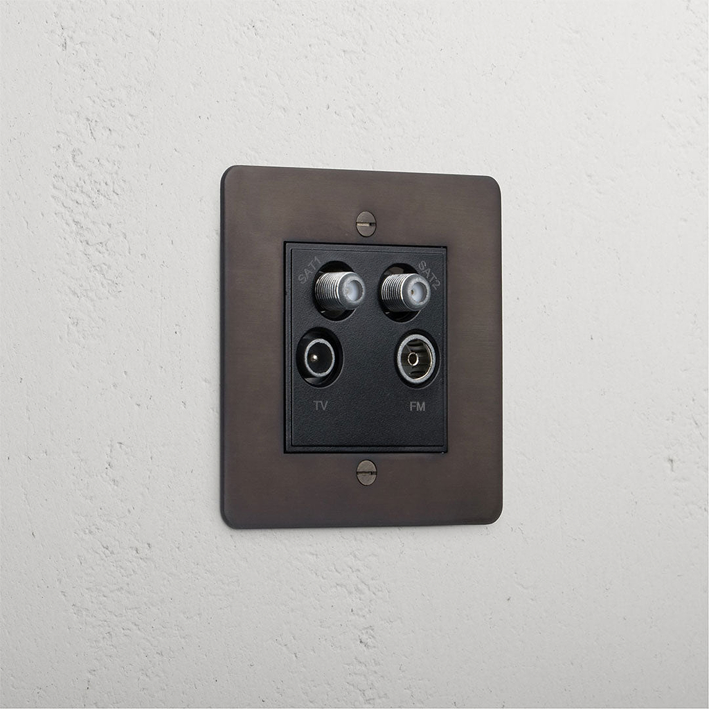 Bronze Designer Aerial Socket On White Background