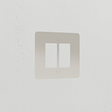 2G Rocker Switch Plate - Polished Nickel