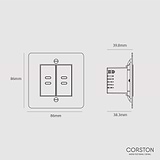 2x USB C+C Socket - Polished Nickel Black