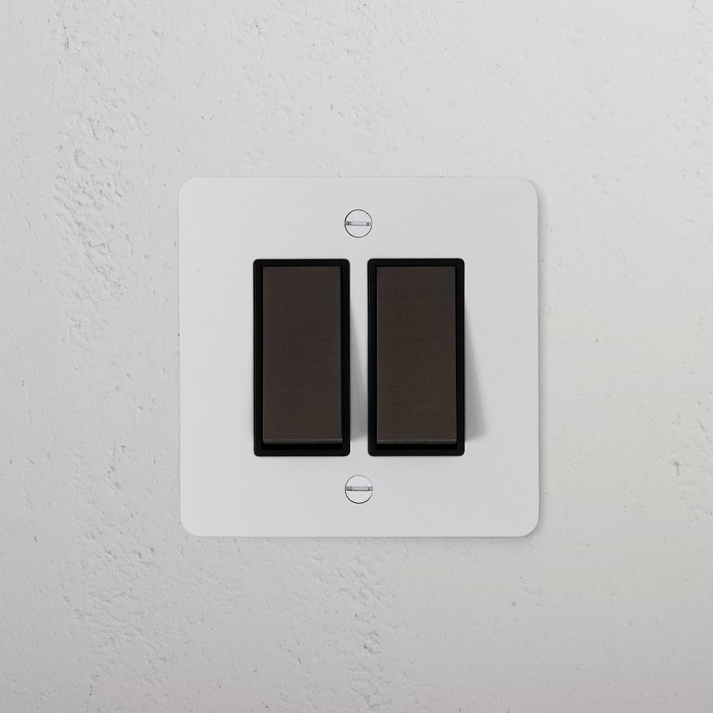 Two Faces Rocker Switch 2G Two Way Rocker Switch | Paintable Bronze Black – Corston