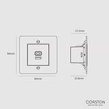 USB A+C Socket Fast Charge - Polished Nickel Black