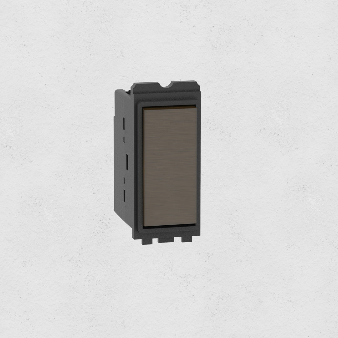 Centre Retractive Rocker Switch - Bronze Black