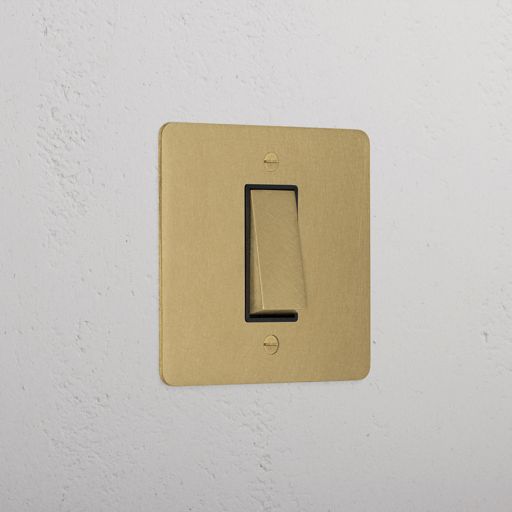 1G Retractive Rocker Switch - Antique Brass Black