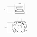 Buxton Fire Rated 35mm Fixed Trimless Downlight - White