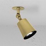 Antique Brass Designer Perryn Single Spotlight On White Background