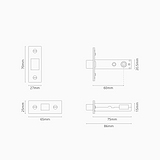 Tubular Lock 60mm – Polished Nickel