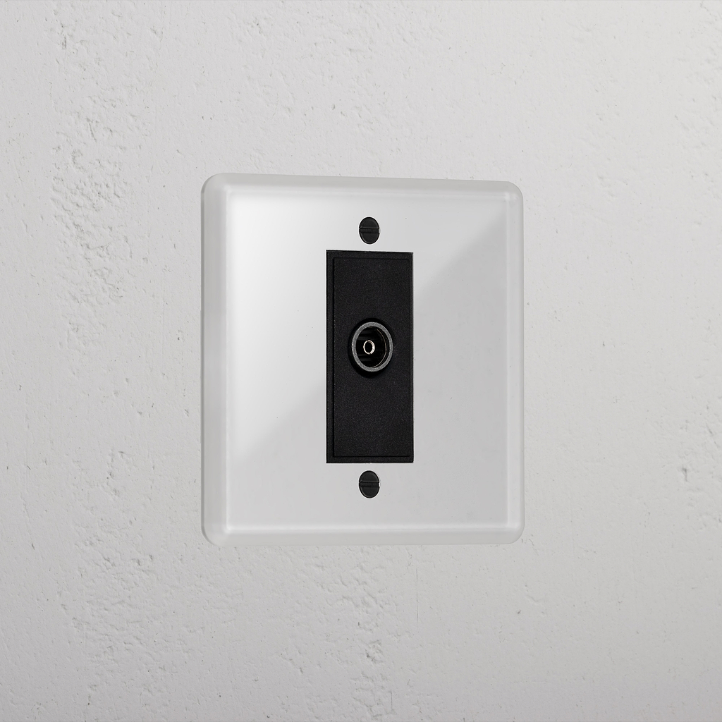 Clear Tv Outlet Designer Socket Black