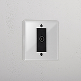 Clear Tv Outlet Designer Socket Black