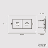 2X USB A+C Fast Charge Socket - Paintable White