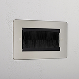 Double Module Brush Plate - Polished Nickel Black