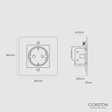Schuko Socket - Polished Nickel White