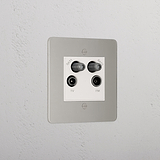 Premium Polished Nickel Aerial Socket Black