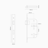 Euro Mortice Lock 60mm - Antique Brass