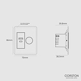 1G Two Way Dimmer & USB A+C Slimline Switch - Clear Polished Nickel White