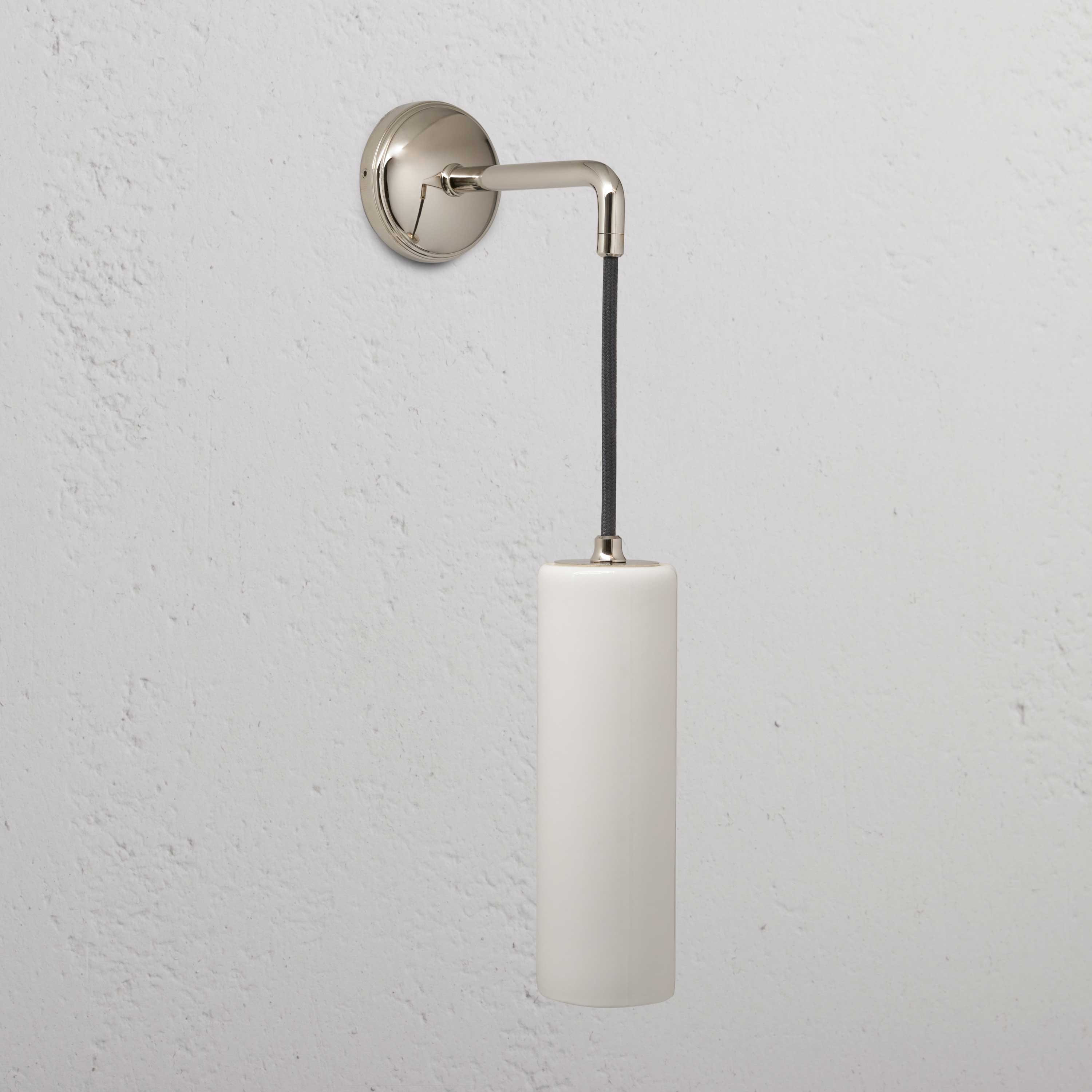 Claremont Small Hanging Wall Light Fine Porcelain - Polished Nickel