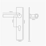 Harper Long Plate Sprung Door Handle & Euro Lock - Polished Nickel