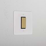 1G Centre Retractive Rocker Switch _ Paintable Antique Brass Black