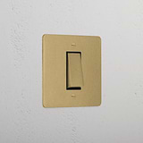 1G Double Pole Rocker Switch - Antique Brass Black