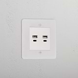2x USB A+C Socket _ Paintable White