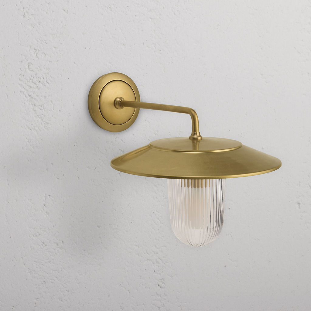Kensington Wall Light Fluted Glass – Antique Brass