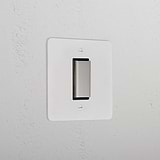 1G Centre Retractive Rocker Switch _ Paintable Polished Nickel Black 