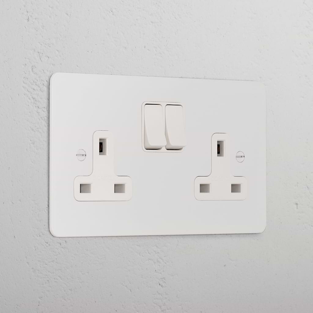 Double Socket UK | Paintable White – Corston