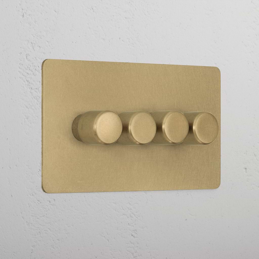 Designer Antique Brass 4 Gang 2 Way Dimmer Light Switch