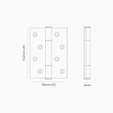 Hazel Brass Door Hinge Pair FR60 - Polished Nickel