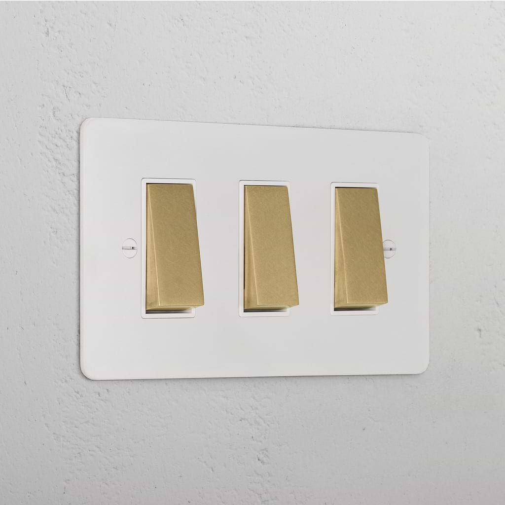 3G Two Way Rocker Switch _ Paintable Antique Brass White