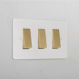3G Two Way Rocker Switch _ Paintable Antique Brass White