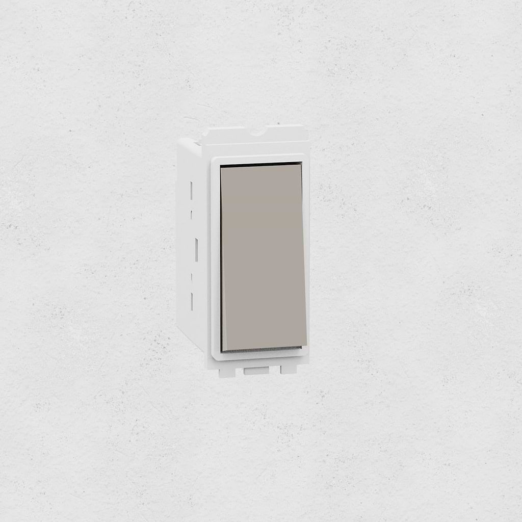 Two Way Rocker Switch | Polished Nickel White | Switches & Sockets ...