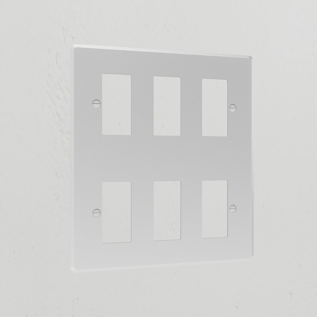 6G Rocker Switch Plate - Clear White
