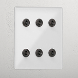 Clear Bronze 6 Gang 2 Way Interior Toggle Light Switch