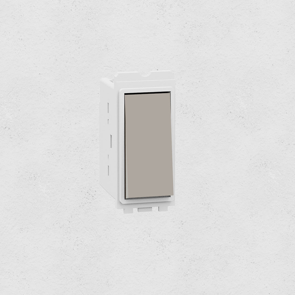 Double Pole Rocker Switch | Polished Nickel White | Switches & Sockets ...