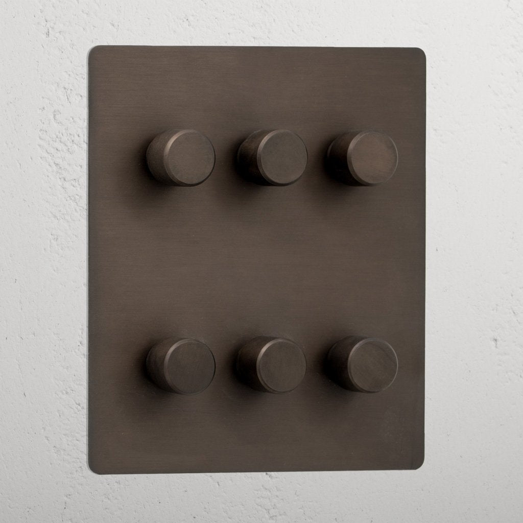 Bronze 6 Gang 2 Way Luxury Dimmer Switch