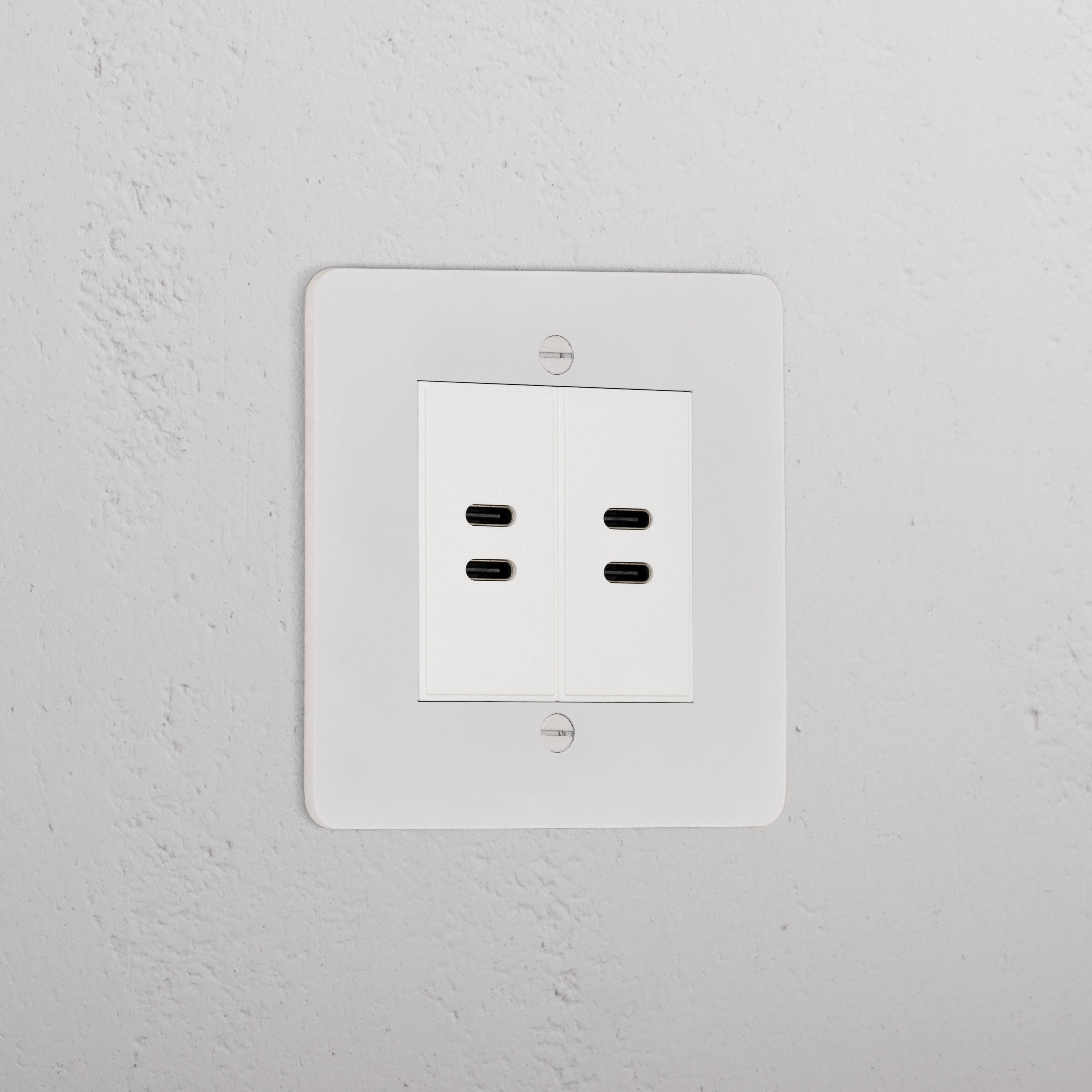 2x USB C+C Socket _ Paintable White