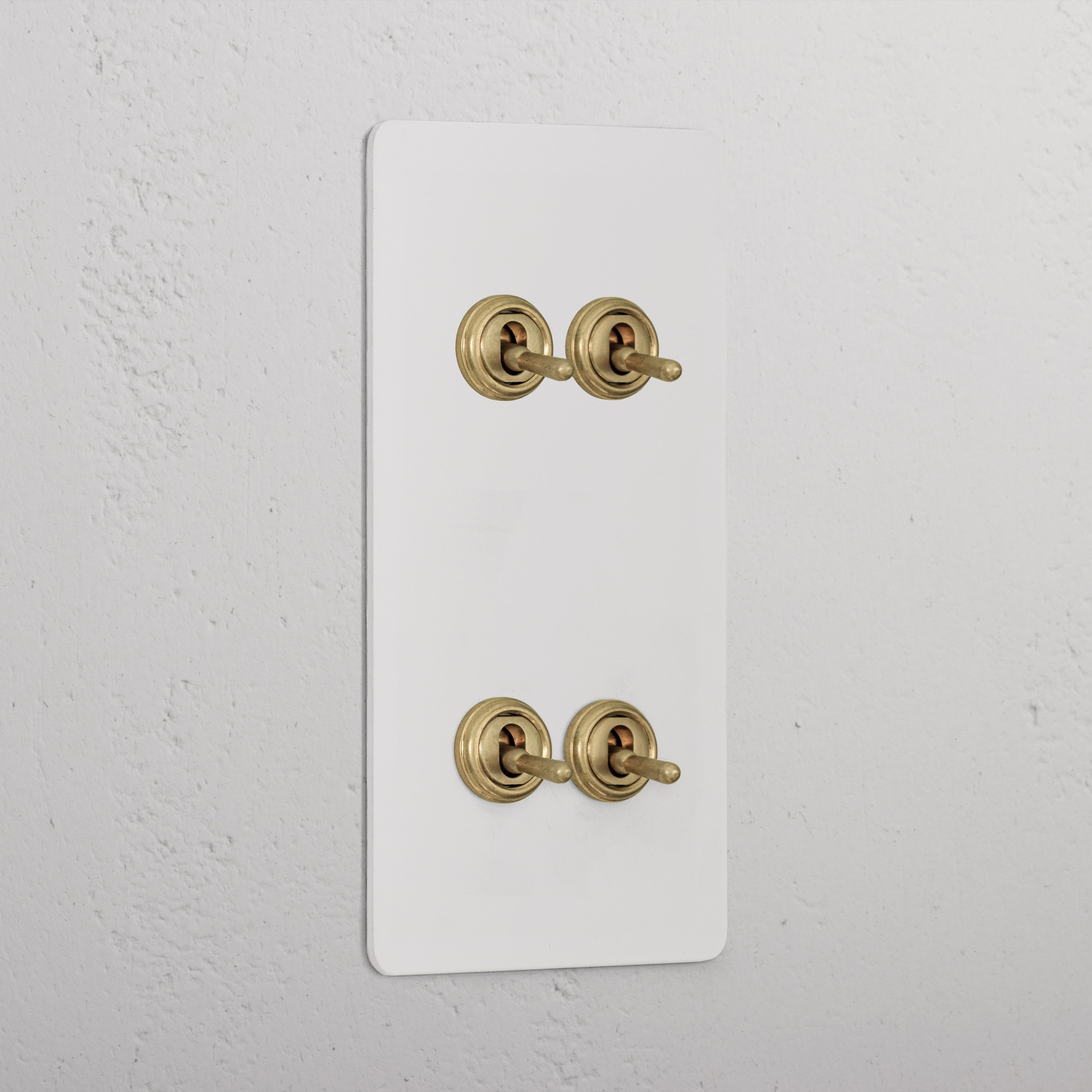 4G Vertical Two Way Toggle Switch - Paintable Antique Brass  